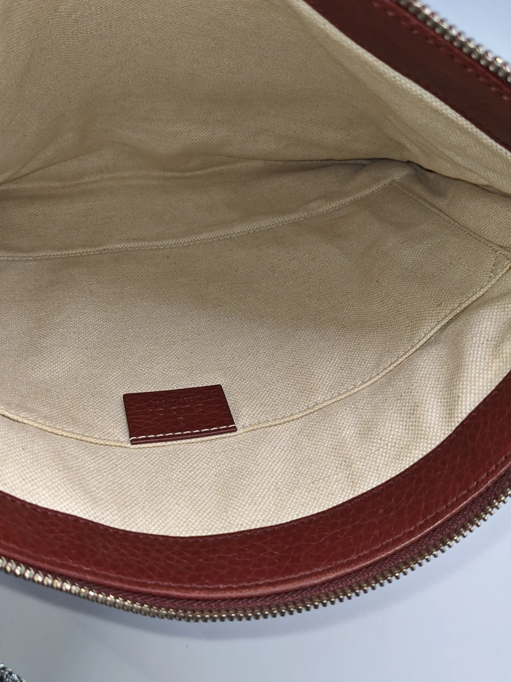 Gucci Soho Burgundy Leather Large Wristlet Clutch Pouch